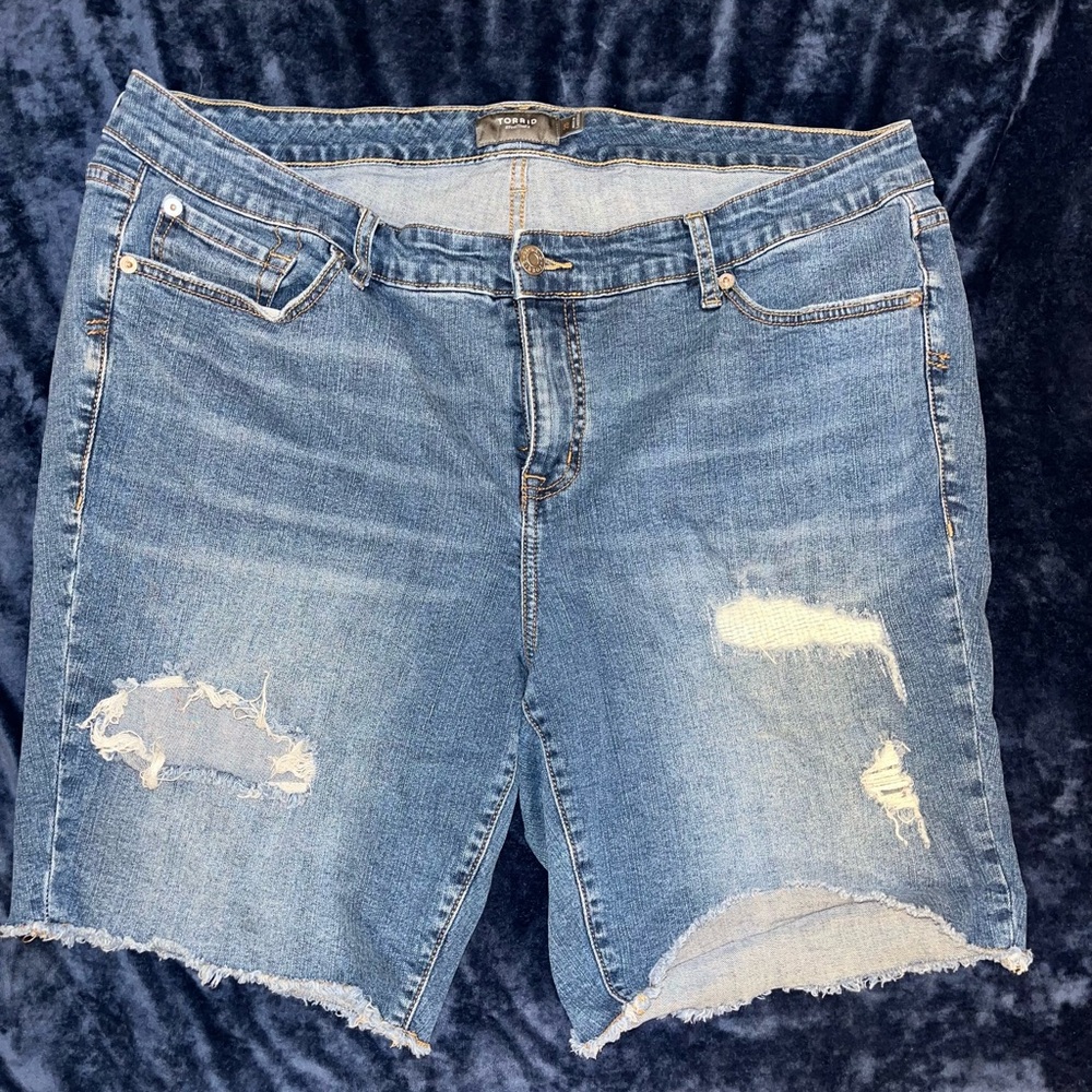 Distressed Denim Women TORRID Shorts